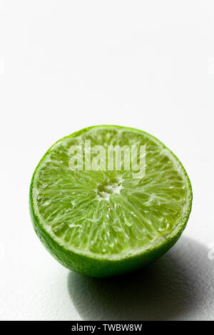 Lime on a white background close up Stock Photo