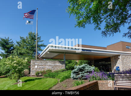 Lansdale, PA - May 21, 2019: Abington - Lansdale Hospital is a 140-bed, acute care general hospital and is part of Jefferson Health. Stock Photo