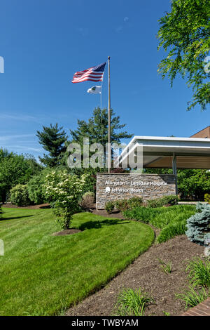 Lansdale, PA - May 21, 2019: Abington - Lansdale Hospital is a 140-bed, acute care general hospital and is part of Jefferson Health. Stock Photo