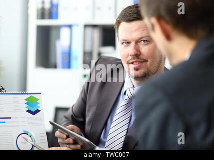 Two businessman one on one meeting Stock Photo