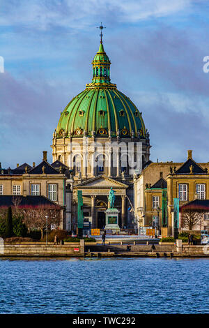 Dome of Frederiks Kirke and Amalienborg Palace Copenhagen Denmark April ...