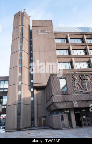 Queen Elizabeth,II,Law, Courts,Crown Court,Crown Courts,Derby Square,Liverpool,Merseyside,north,northern,city,England,English,GB,Britain,British,UK, Stock Photo