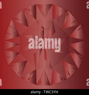 A ruby red background with facets and cuts of the gem Stock Vector