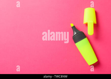 Open highlighter on color background, space for text Stock Photo