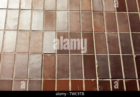 brown tiles mounted as wall Stock Photo