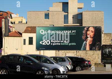 Publicidade do Casino Sol Verde em Matosinhos, Portugal