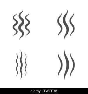 Smoke steam icon set isolated. Vector illustration Stock Vector