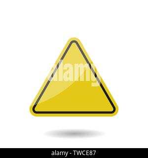 Yellow empty warning sign isolated. Vector illustration Stock Vector