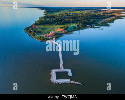 Aerial view of Vente Cape in Lithuania, bird ringing place Stock Photo