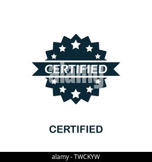 Certified vector icon symbol. Creative sign from quality control icons collection. Filled flat Certified icon for computer and mobile Stock Vector