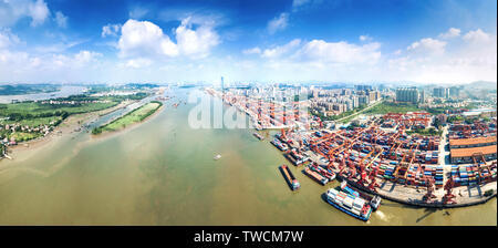 Huangpu Port Wharf, Guangzhou City, Guangdong Province Stock Photo