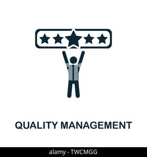 Quality Management vector icon symbol. Creative sign from quality control icons collection. Filled flat Quality Management icon for computer and Stock Vector