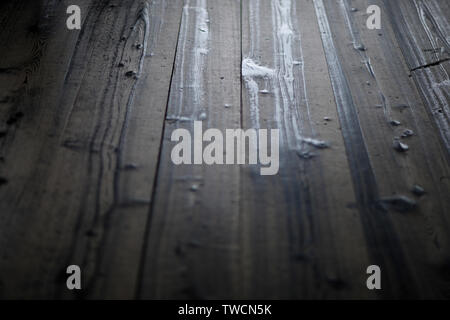 Texture of wooden floor boards in a Shinto temple, Japan. Stock Photo