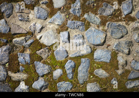 A fragment of an old cobblestone road Stock Photo