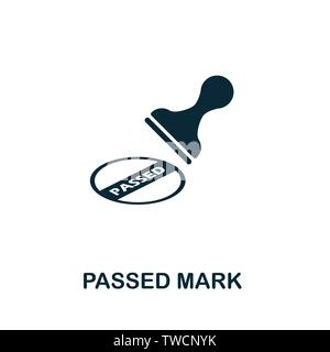 Passed Mark vector icon symbol. Creative sign from quality control icons collection. Filled flat Passed Mark icon for computer and mobile Stock Vector
