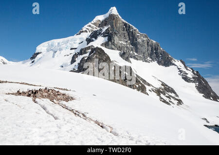 view of mountains on  Cuverville island, Antarctica Stock Photo