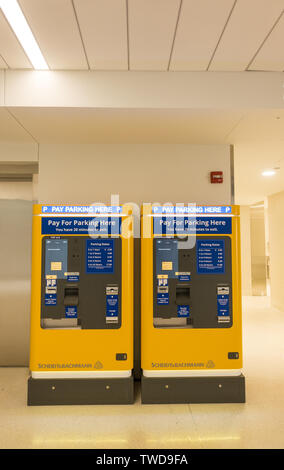 Parking pay station / kiosks at the O'hare Chicago International Airport Stock Photo