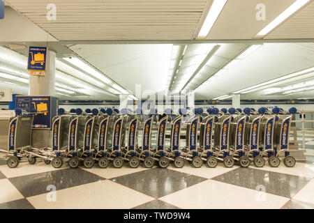 SmarteCarte carts at the baggage claim area at O'hare Chicago International Airport Stock Photo