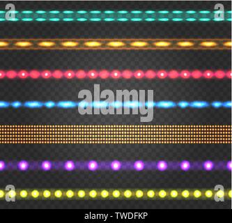Led ribbons set Stock Vector