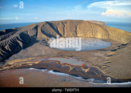 An update of Anak Krakatau on Saturday 04 May 2019. The Krakatoa island (also known as 'Krakatau') is situated near the Indonesian island of Rakata in Stock Photo