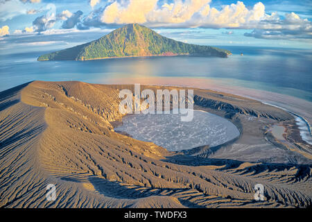 An update of Anak Krakatau on Saturday 05 May 2019. The Krakatoa island (also known as 'Krakatau') is situated near the Indonesian island of Rakata in Stock Photo