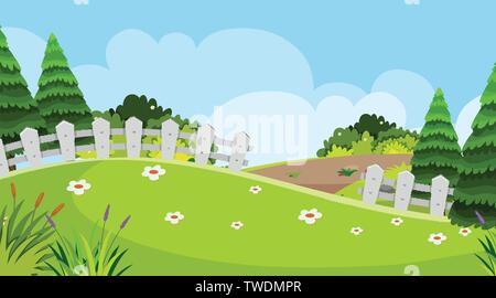 A simple park scene illustration Stock Vector