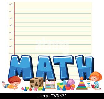 A math note template illustration Stock Vector