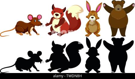 Set of animal character illustration Stock Vector