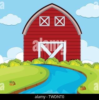 Simple house in rural scene illustration Stock Vector Image & Art - Alamy