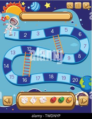 Game template space theme illustration Stock Vector