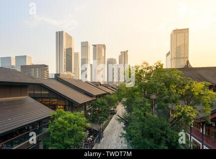 Architectural scenery in Taikuri Business District, Chengdu Stock Photo