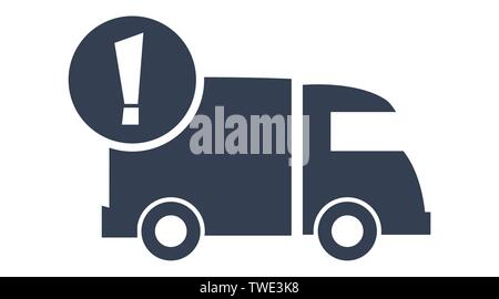 truck warning sign fast delivery vector illustration Stock Vector