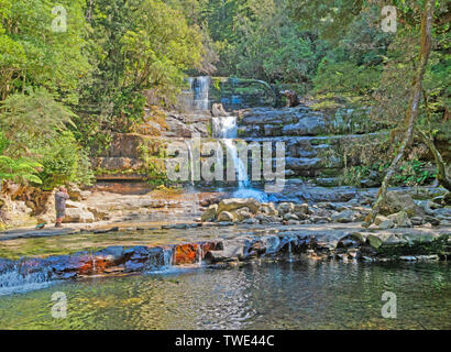 Victoria Falls, aka the Liffey Falls, is the major waterfall of a series of four waterfalls on the Liffey River, in the Midlands region of Tasmania. Stock Photo