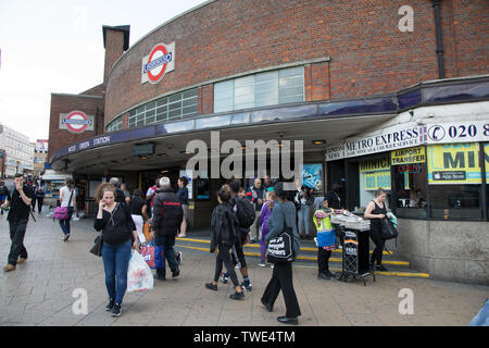 Wood Green tube Station exterior at afternoon rush hour Stock Photo
