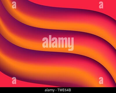 Abstract background with orange gradient waves. Dynamic effect. Vector illustration Stock Vector
