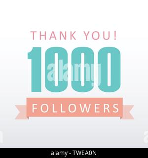 1000, likes, thank you, number, emoji, heart, anniversary, card, circle, community, congratulation, design, digital, digits, figure, follower, followe Stock Vector