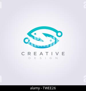 Hook Fishing Illustration Design Clipart Symbol Logo Template. Stock Vector