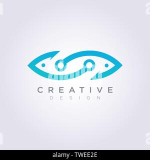 Hook Fishing Illustration Design Clipart Symbol Logo Template. Stock Vector