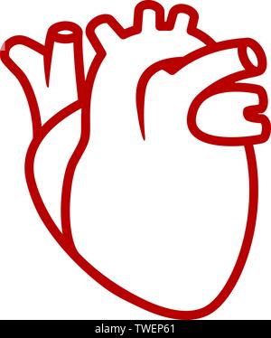 Vector illustration. Line art heart icon. Realistic, clean and flat. Stock Vector