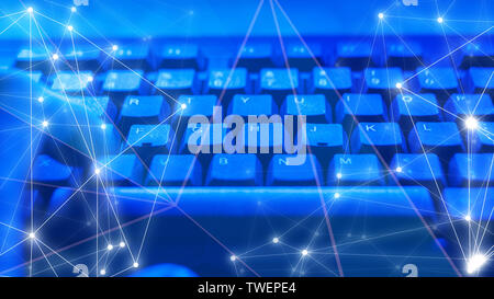 Hacker hacking security office, digital transformation, future cyber attack algorithm coding Stock Photo