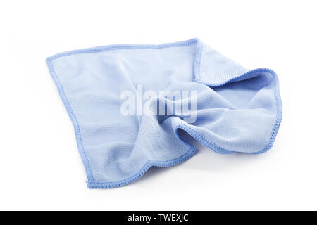 Crumpled microfiber cloth isolated on white Stock Photo