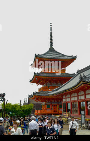 Kyoto, Japan, 30th, May, 2017. Rear view of pagoda and adjacent building. Kiyomizu-dera, formally Otowa-san Kiyomizu-dera, is an independent Buddhist Stock Photo
