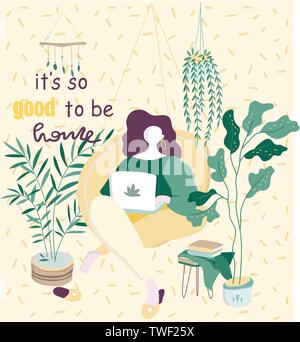 Urban jungle, trendy home decor with plants, leopards, cacti, tropical leaves Stock Vector
