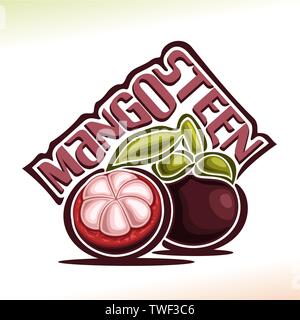 Vector logo for Mangosteen Fruit Stock Vector