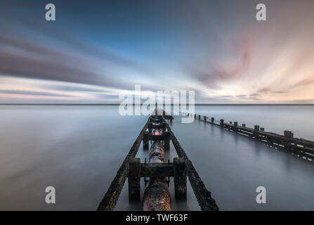 The main gas pipeline at the large gas terminal plant in North Norfolk. Stock Photo