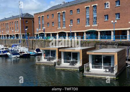 Flotel Cabins Nelson Quay Milford marina Milford Haven Waterfront Pembrokeshire Wales Cymru UK Stock Photo