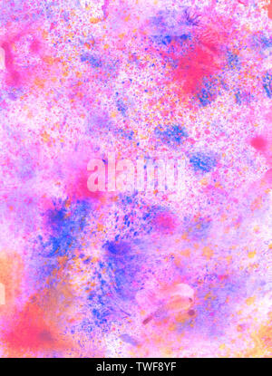 Abstract colorful watercolor background. Bright pink and blue splashes. Spray illustration. Stock Photo