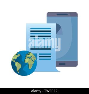 copyright of intellectual digital mobile world vector illustration design Stock Vector