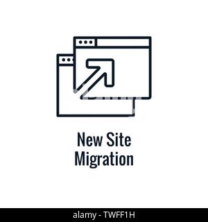 Website Update Icon - with some arrows thin line outline imagery Stock Vector