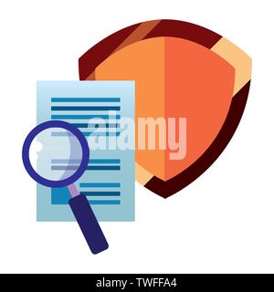 copyright of intellectual digital patent shield protection vector illustration design Stock Vector